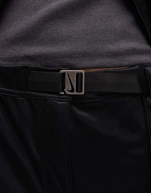 Nike belted pintuck pants in black , 4 of 5