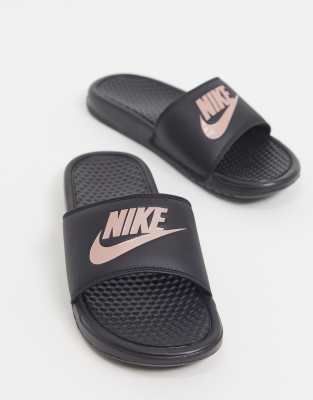 nike benassi black and gold