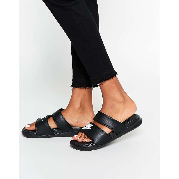 Nike benassi cheap duo black