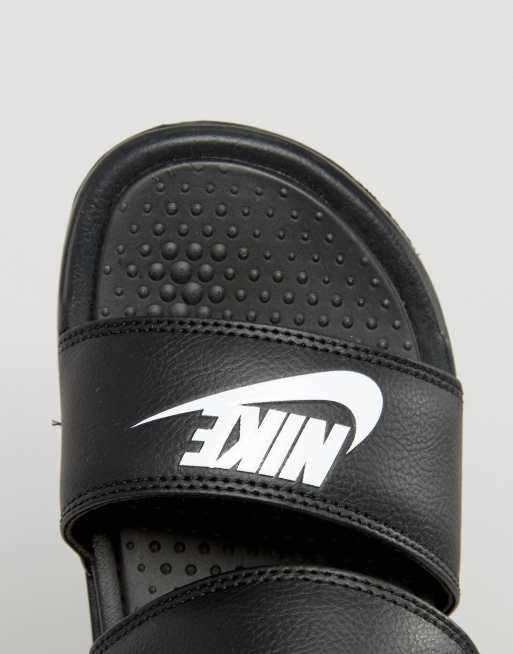 Nike benassi hotsell duo black