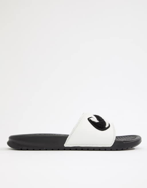 Nike Benassi JDI Chenille Sliders In White AO2805 001