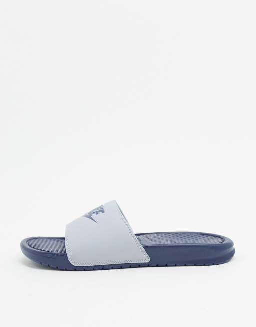 Nike benassi bleu hot sale