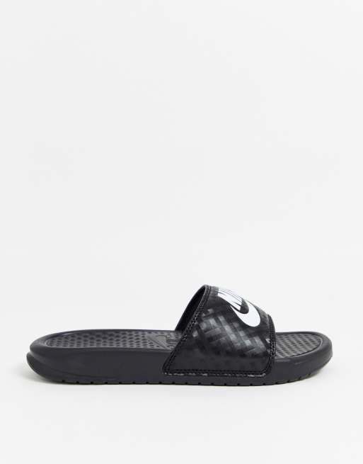 Nike Benassi JDI print sliders in black ASOS