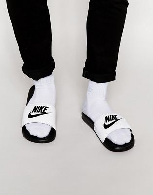 nike slides and socks