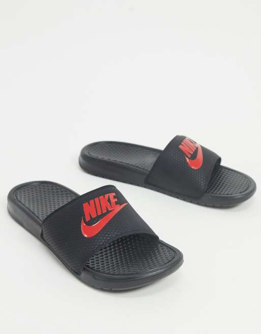 Black and red nike outlet sandals