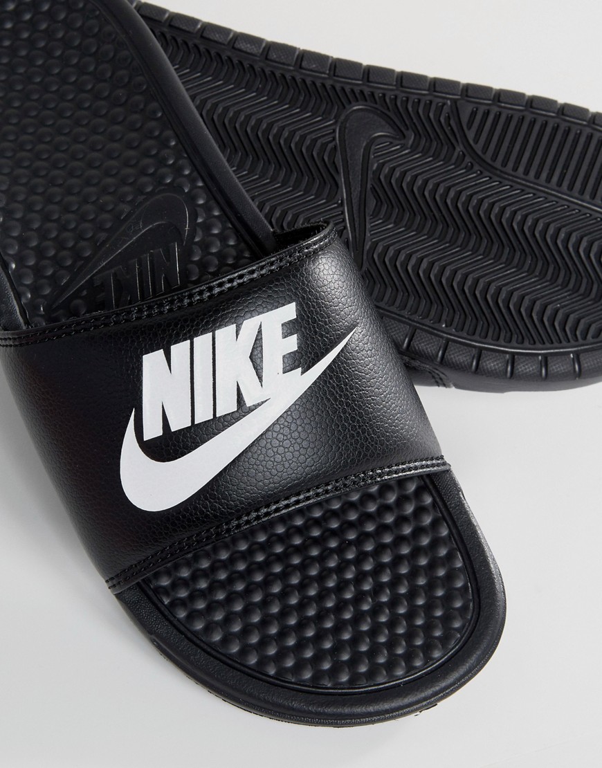 Nike Benassi JDI sliders in black/white