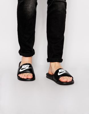 nike benassi jdi sliders in black