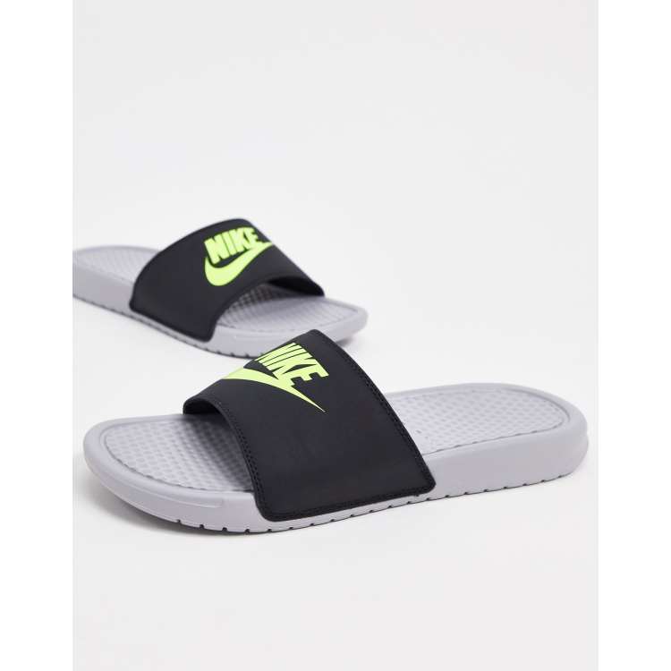 Nike benassi jdi print best sale volt white