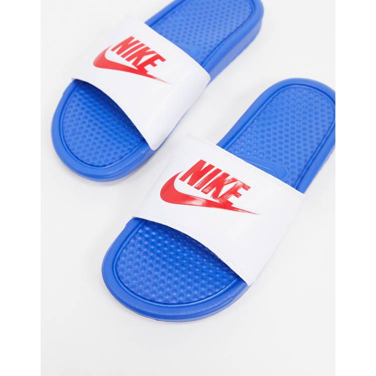 Nike benassi white sale