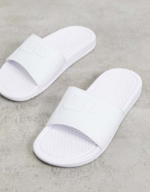 Nike slides women discount white