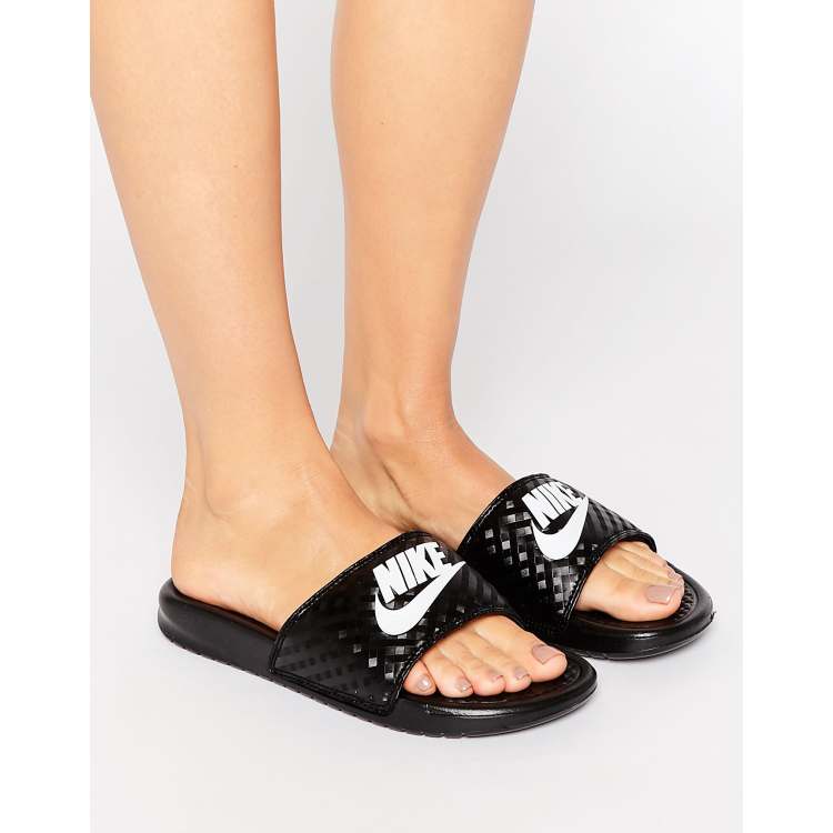 Nike Benassi Logo Sliders In Black ASOS