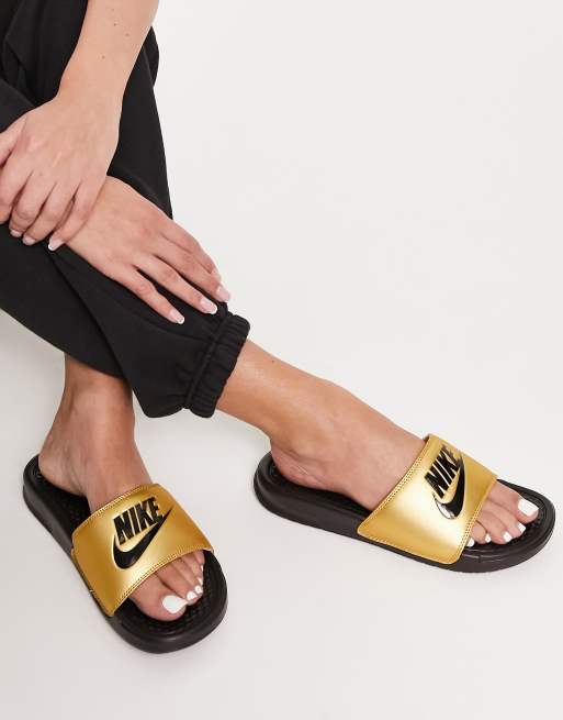 Nike gold online sliders