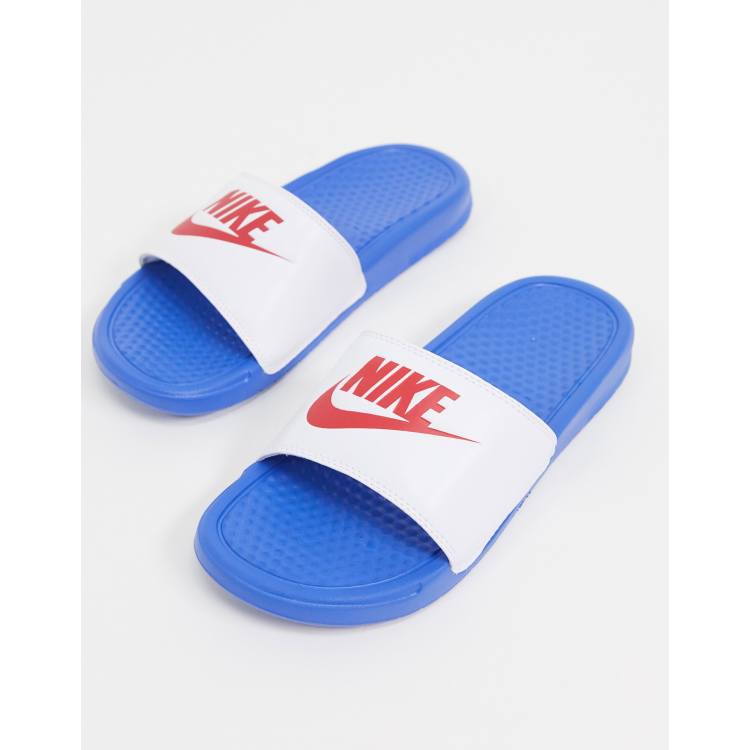 Blue and red nike slides new arrivals