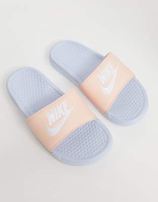 nike rose gold sliders