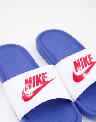 nike sliders blue