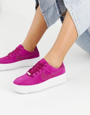nike pink air force 1 sage trainers