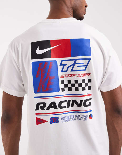 Nike – Biały T-shirt z grafiką wyścigową na plecach, 3 z 5