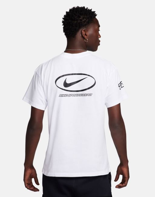 Nike – Biały T-shirt z logo Swoosh na środku, 3 z 4