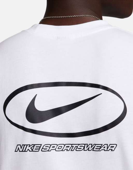 Nike – Biały T-shirt z logo Swoosh na środku, 4 z 4