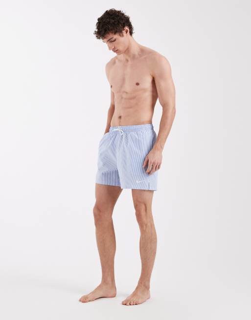 Nike - Blå 5-tommer volley-badeshorts i seersucker, 3 af 5