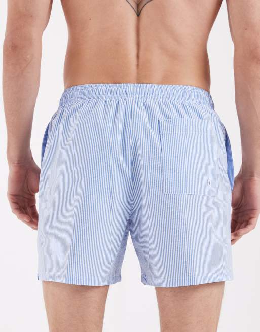 Nike - Blå 5-tommer volley-badeshorts i seersucker, 5 af 5