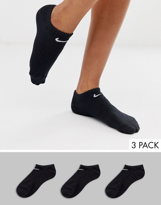 Nike black 3 pack trainer socks