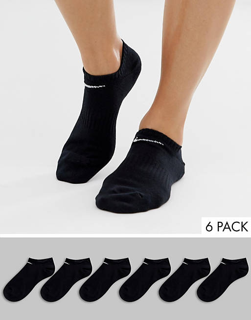 Nike black 6 pack trainer socks | ASOS