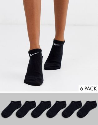 Nike black 6 pack trainer socks