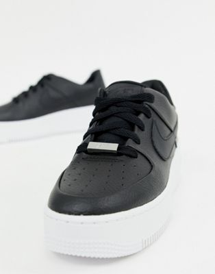 nike black & white air force 1 sage low trainers