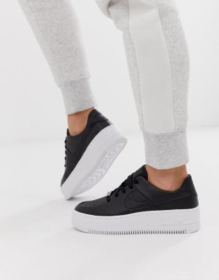 women's nike black air force 1 low trainers