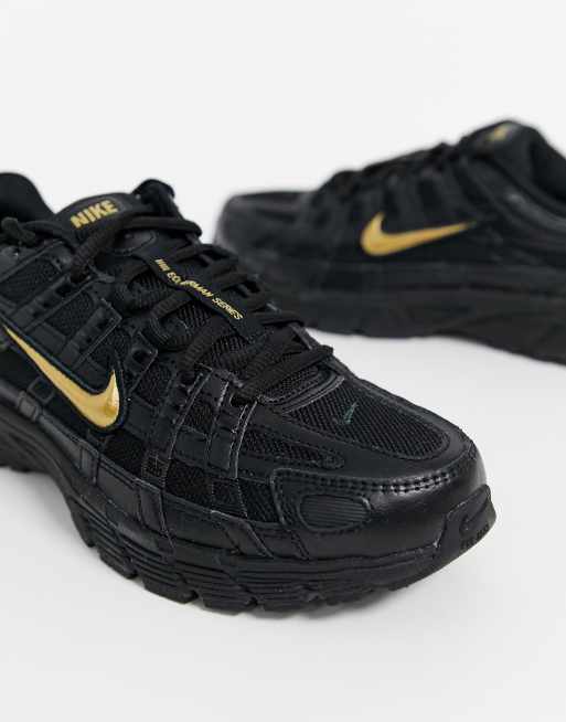 Nike black and gold P 6000 trainers ASOS