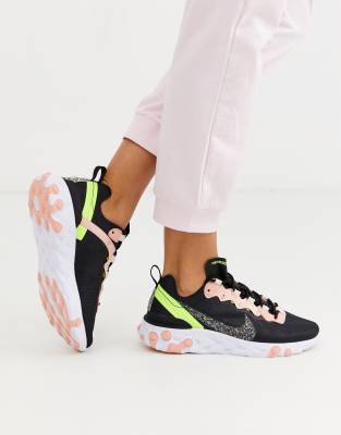 Nike black and pink Regrind React 