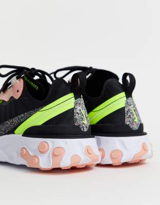 nike black and pink regrind react element 55 trainers