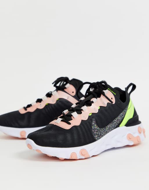 Nike react element sales 55 black pink