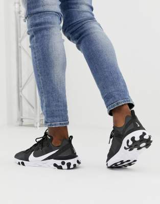 black and white nike react