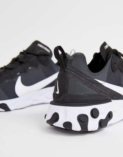 Nike Black And White React Element 55 Sneakers