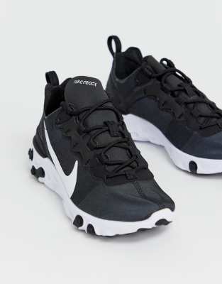 black & white react element 55 trainers