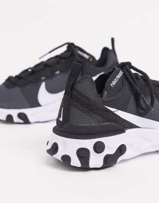 nike black and white react element 55 trainers