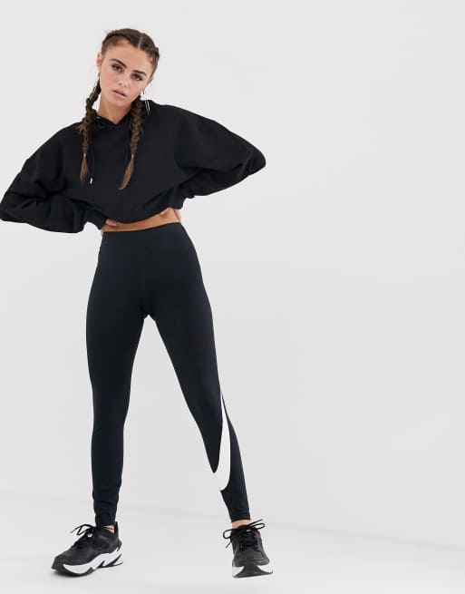 Nike club leggings with swoosh outlet logo