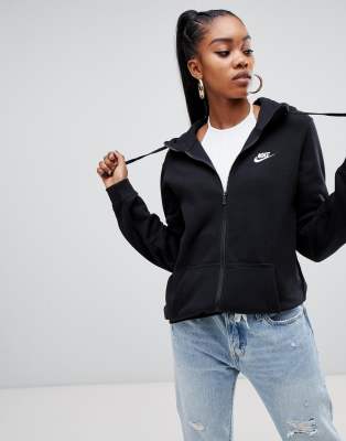 black zip up nike