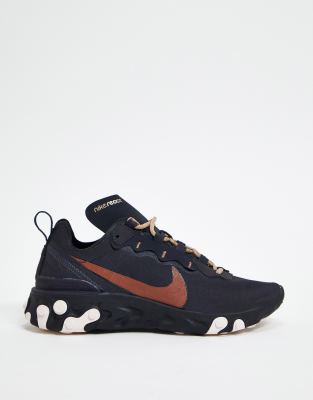 nike black glitter react element 55 sneakers