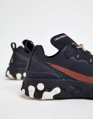 nike black glitter react element 55 sneakers