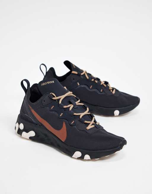 Nike Black Glitter React Element 55 Sneakers Asos