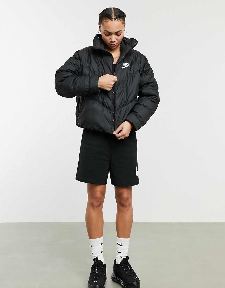 Nike black high neck puffer jacket