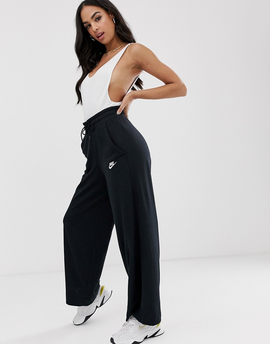 Nike black high waist oversized flared trousers