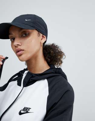 Nike black metallic swoosh logo cap | ASOS