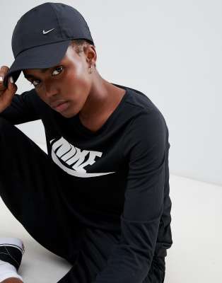 nike metal swoosh cap black