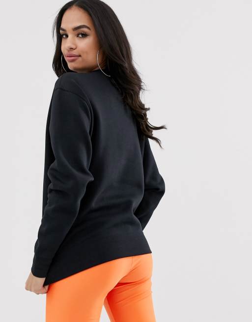 Nike black mini swoosh oversized sweatshirt sale