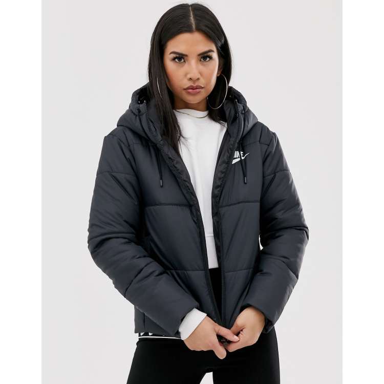 Nike black puffer jacket women's on sale