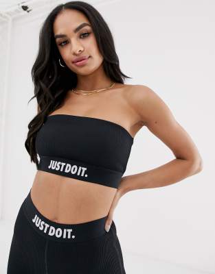 Nike black ribbed just do it bandeau | ASOS